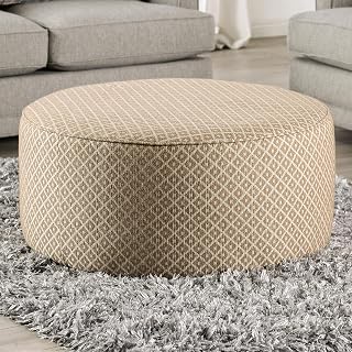 Ottoman Transitional Upholstery with Welt Trim Gold and Gray Finish, Linen-Like Upholstered Foam On Solid Wood Frame, 39" L x 39" W x 18" H, Living Room Seat/Coffee Table
