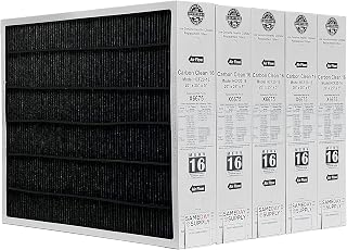 Lennox X6675 20x25x5 Healthy Climate Carbon-Clean MERV 16 Filter Bundle with Same Day Supply Filter Change Reminder Magnet (5-Pack)