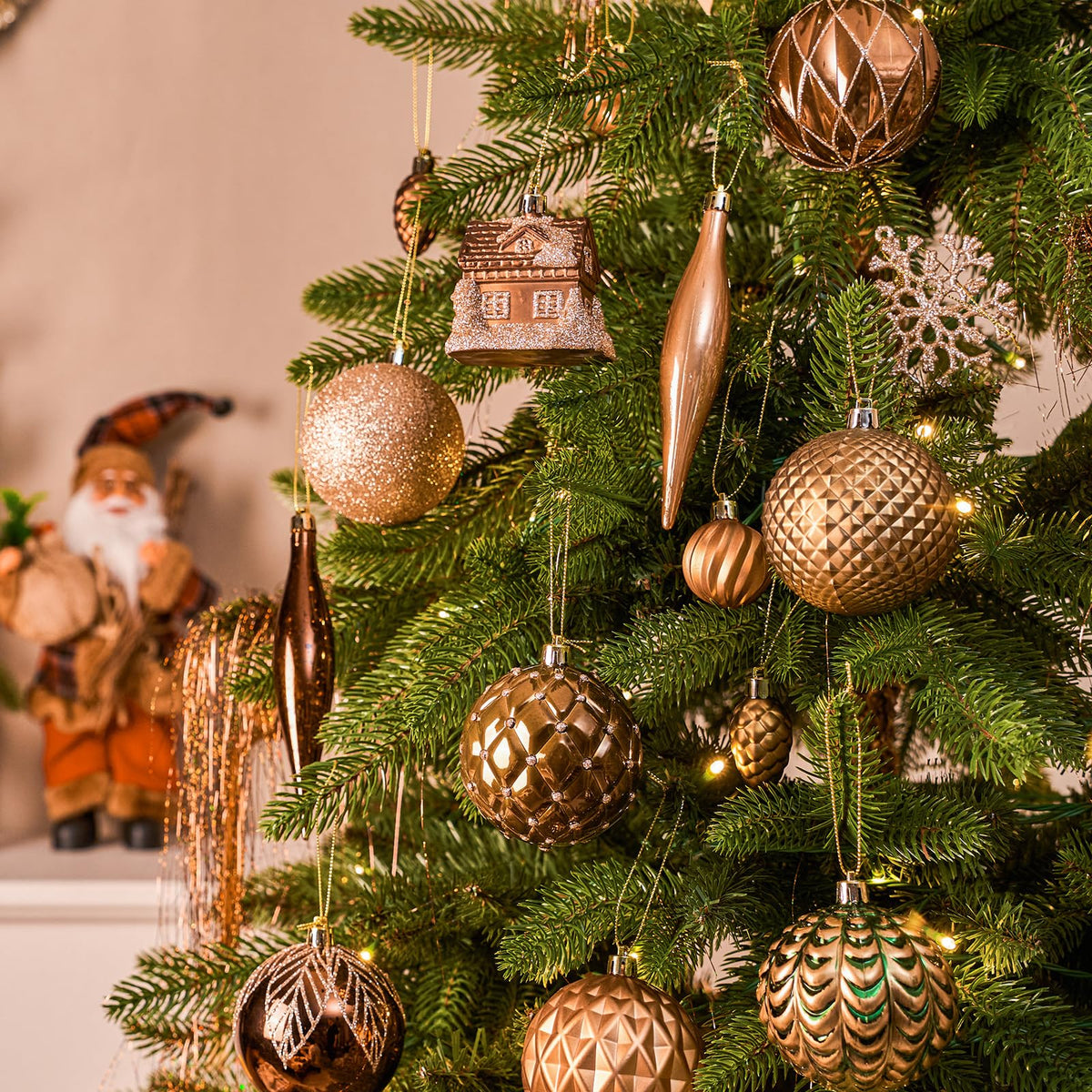 Jornoy Hanging Ornaments, 106 Pack Multi Sizes, Earth Tone