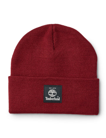 Short Watch Cap with Woven Label by Timberland – One Size, Acrylic, Syrah, Model T100354-603-1 Size