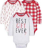 Gerber Baby Boys & Girls 3-Pack Holiday Long Sleeve Onesies