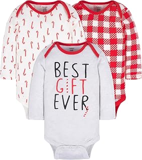 Gerber Baby Boys & Girls 3-Pack Holiday Long Sleeve Onesies