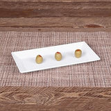 Elite Global Solutions DMP94-W Rectangular Plate, 9 3/8" x 4 3/4" x 3/4" h., Melamine, White (Pack of 6) | Dishwasher safe, Shatterproof, Restaurant service, Great for Entrees, Salads, Desserts and Appetizers