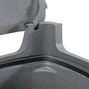 Outdoor Trash Can with Hinged Lid by Global Industrial – 60.0 gallons, Plastic, Gray, Model 732315