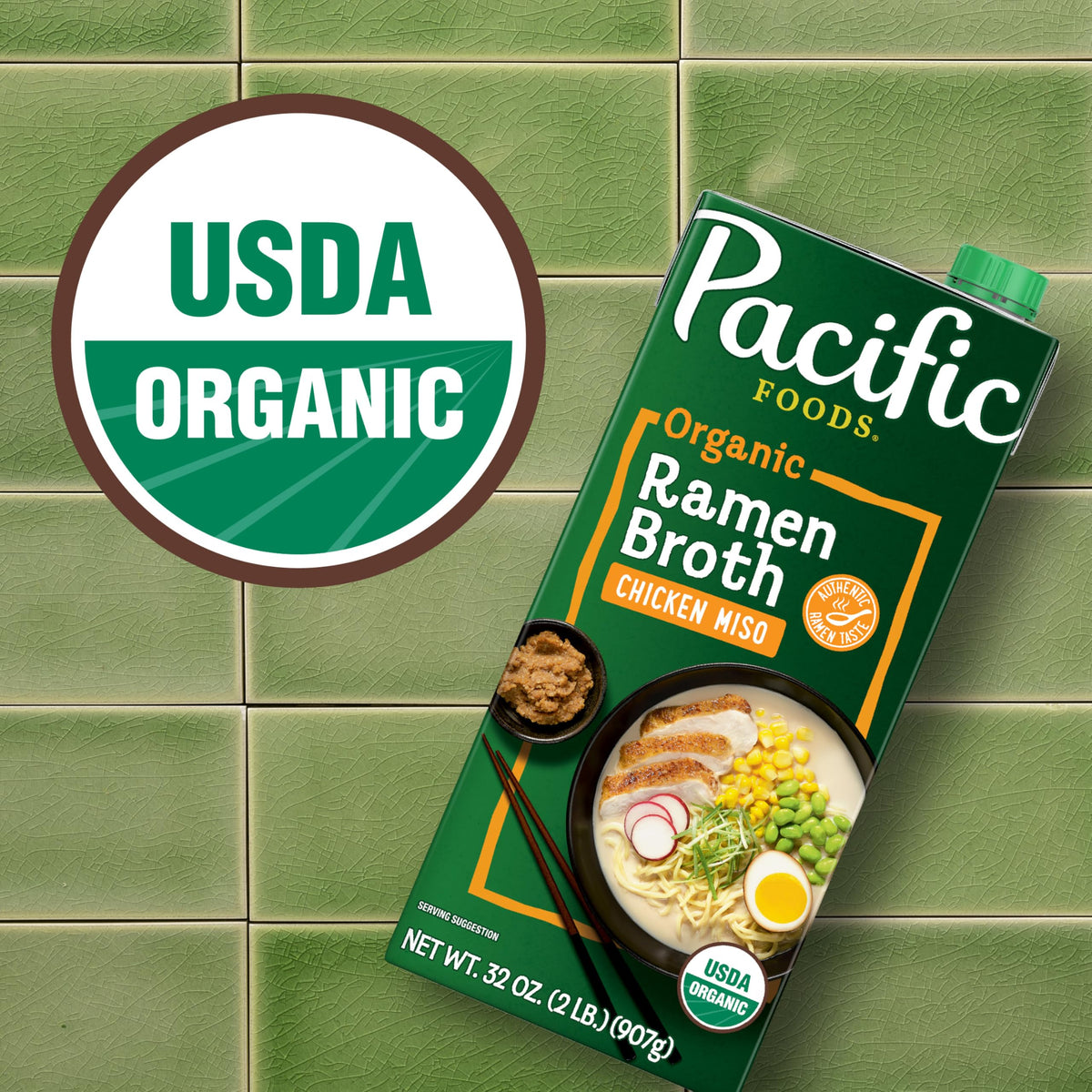 Broth Ramen Chicken Miso Organic by Pacific Foods – 32 Ounce (Pack of 1)