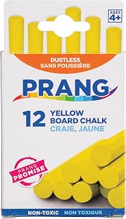 Prang Board Chalk, Yellow, 12 Count | Ideal for writing, drawing, schoolwork, classrooms and office use
