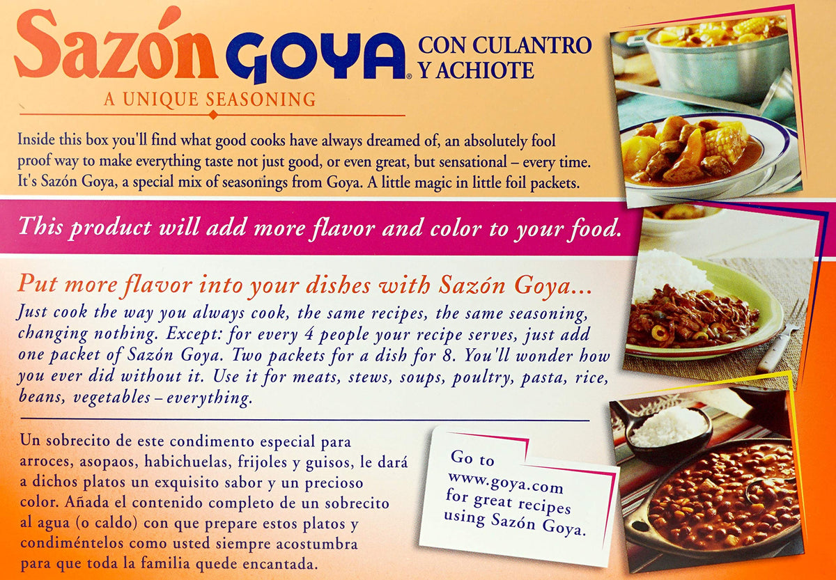 Sazon with Corianto and Annatto - 6.33 oz. box by Goya – 6.33 Ounce (Pack of 15), Pack of 15, Model 204870