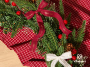 Vitalizart Christmas Ribbon, 5/8 Inch Cotton Frayed Fringe, Merry Christmas Mixed Color