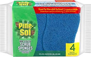 Pine-Sol Non Scratch Scrub Sponges - Double Sided Dish Scrubber Safe for Nonstick Cookware - Kitchen Essentials for Dishwashing and Cleaning, 4 Pack, Blue