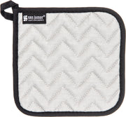 Carlisle FoodService Products Silicone Pot Holder by San Jamar – 7" x 7", Cotton/Silicone, Silver, Model 802SPH