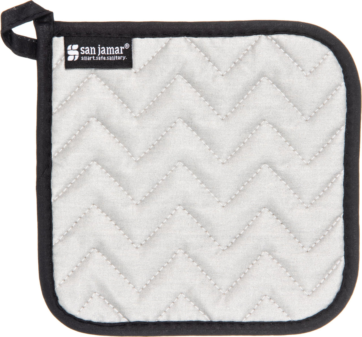 Carlisle FoodService Products Silicone Pot Holder by San Jamar – 7" x 7", Cotton/Silicone, Silver, Model 802SPH