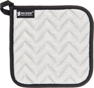 Carlisle FoodService Products Silicone Pot Holder by San Jamar – 7" x 7", Cotton/Silicone, Silver, Model 802SPH
