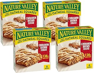 Nature Valley Soft-Baked Oatmeal Squares, Cinnamon Brown Sugar, 7.44 OZ, 6 ct (Pack of 4)