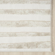 Beige Area Rug - 4' x 6' - Living Room & Bedroom - Abstract Stripe Design - Indoor Use - Easy to Clean by Abani – 4' x 6', Polypropylene, Beige