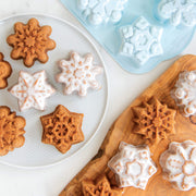 Nordic Ware Cast Snowflake Cakelet Pan / 1/2-Cup Cavities / Light Blue Specialty & Novelty Cake Pans