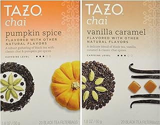 TAZO Chai Tea Holiday Bundle - 2 Items (Pumpkin Spice & Vanilla Caramel Flavors)