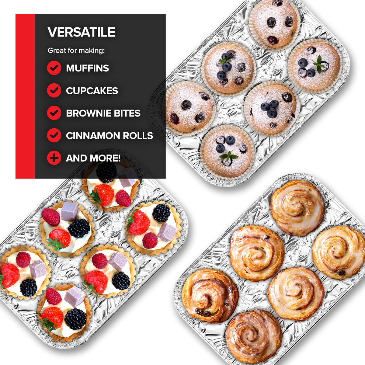 Stock Your Home 40 / 1 Count Pack of 40 / Silver Muffin & Cupcake Pans