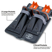 Mini Apron by KLEIN TOOLS – Tool Storage Apron, Nylon, Gray/Black/Orange, Model BC531S