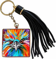3dRose Cool colorful emu bird face portrait. Awesome digital art gift, card Tassel Key Chain