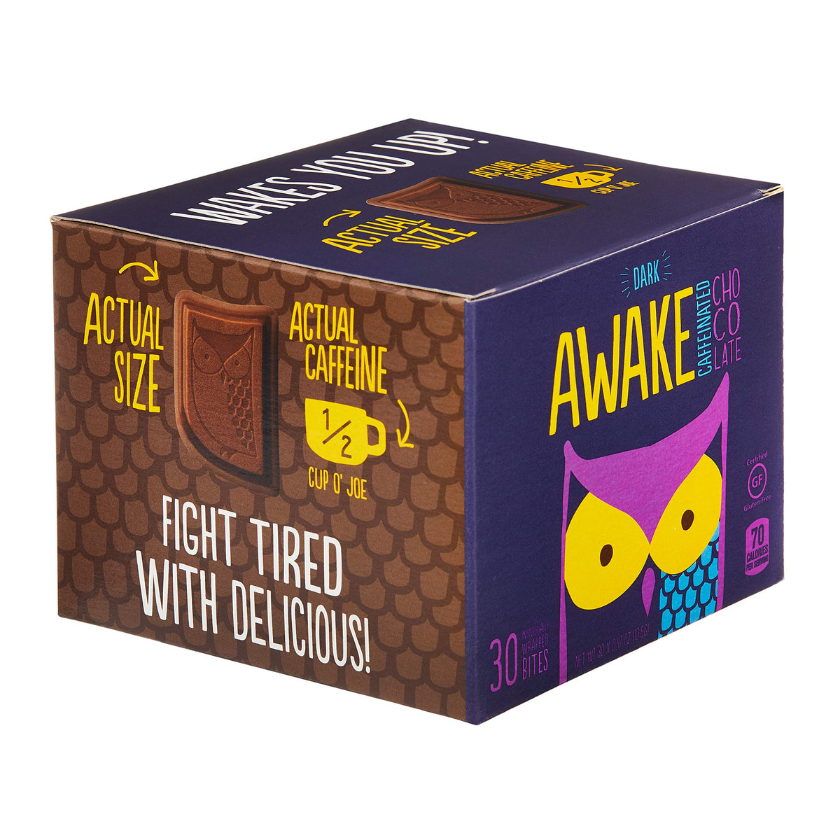 AWAKE Caffeinated Chocolate Dark Chocolate / 14.1 Ounce (Pack of 1) / Milk Chocolate Candy & Chocolate Bars