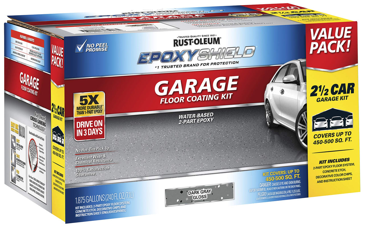 Rust-Oleum 2.5 Car (Pack of 1) / Dark Gray / Epoxy Coating Kit Coatings