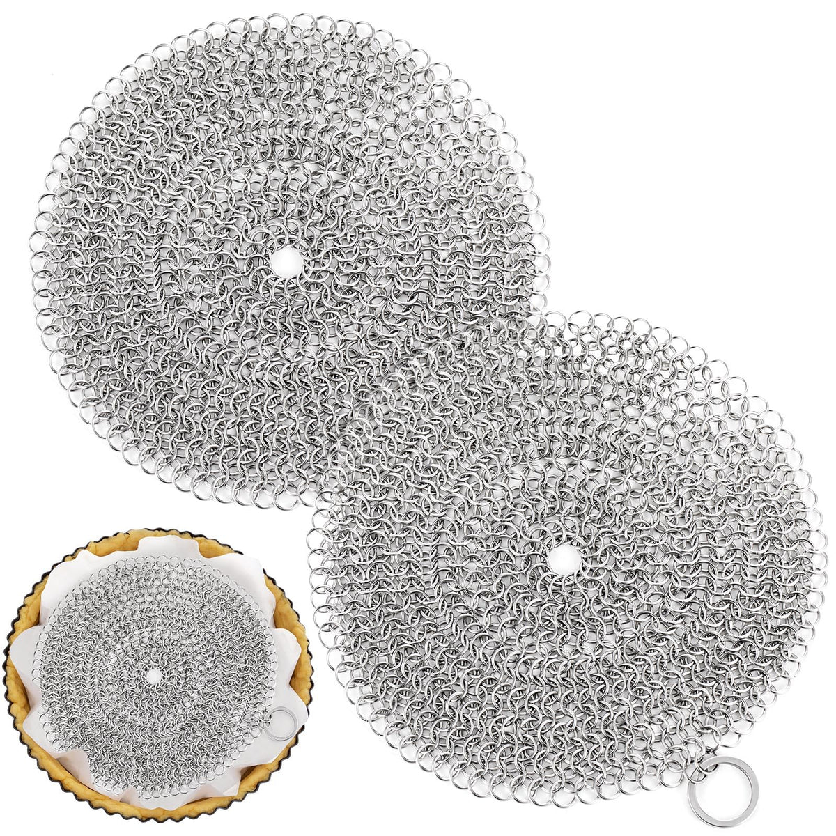 Patelai Pie Weights Chain, Stainless Steel, 8 Inch, Set of 2
