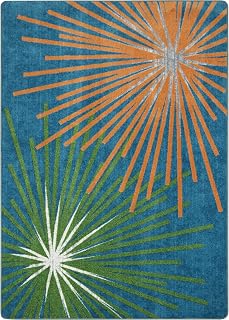 Joy Carpets Kid Essentials Sputnik 3'10" x 5'4" Decorative Area Rug in Color Citrus