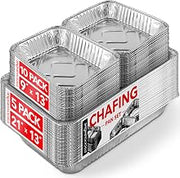 Chafing Dish Buffet Set Disposable - 21 x 13 (5 Pack) 9 x 13 (10 Pack) Aluminum Serving Trays by Stock Your Home – Pans, 10.0 inches, Aluminum, Silver, Pack of 15
