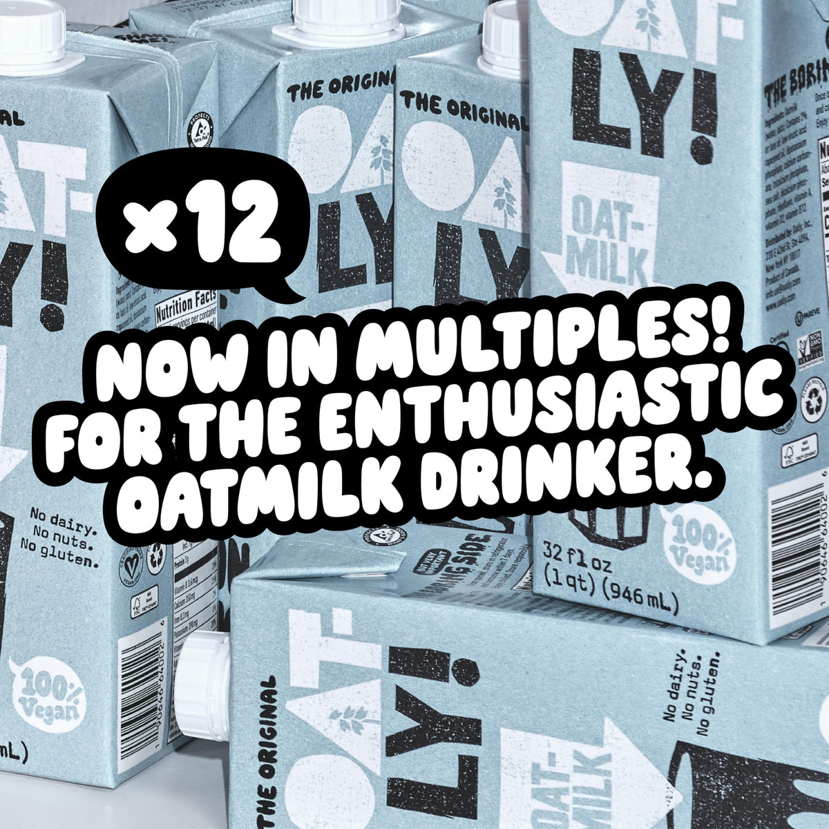 Oatly Original / 32 Fl Oz (Pack of 12) / 12 Oat Milks