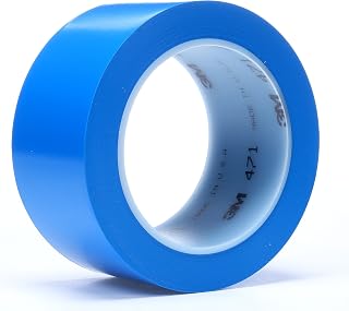 3M Vinyl Tape 471, 48 in x 20 yd, Blue, 1 Roll Untrimmed, Blue Floor Tape, Paint Alternative for Floor Marking, Social Distancing, Color Coding, Safety Marking