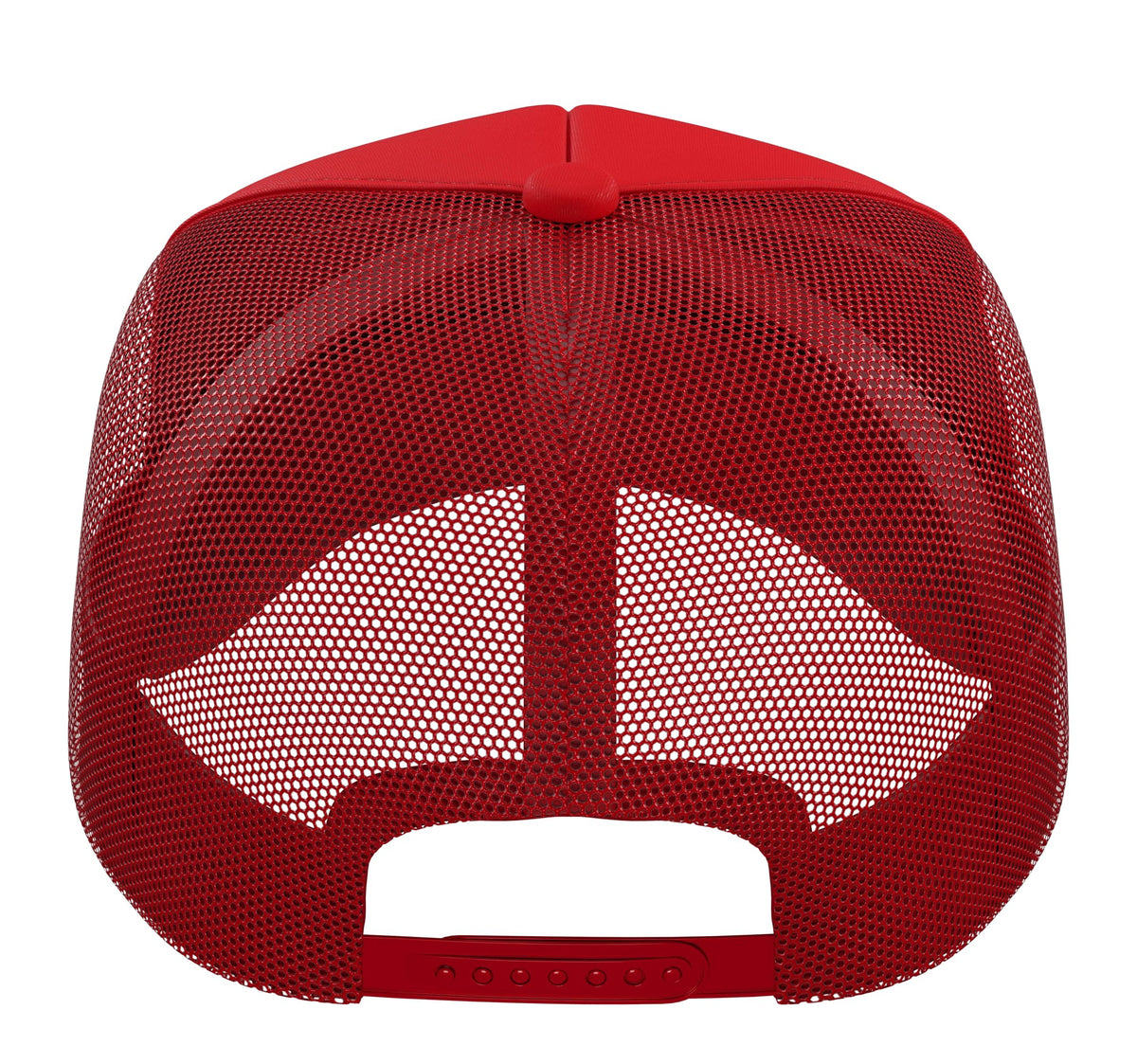 Curtis-Tufts M Mustang Trucker Hat with Adjustable Mesh Back by Curtis-Tufts High School, Medford, MA 02155 – Polyester, Red
