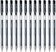 Uni-Ball UM 100 Signo Gel Pen (0.7mm, Transparent Body, Black Ink, Pack of 12)