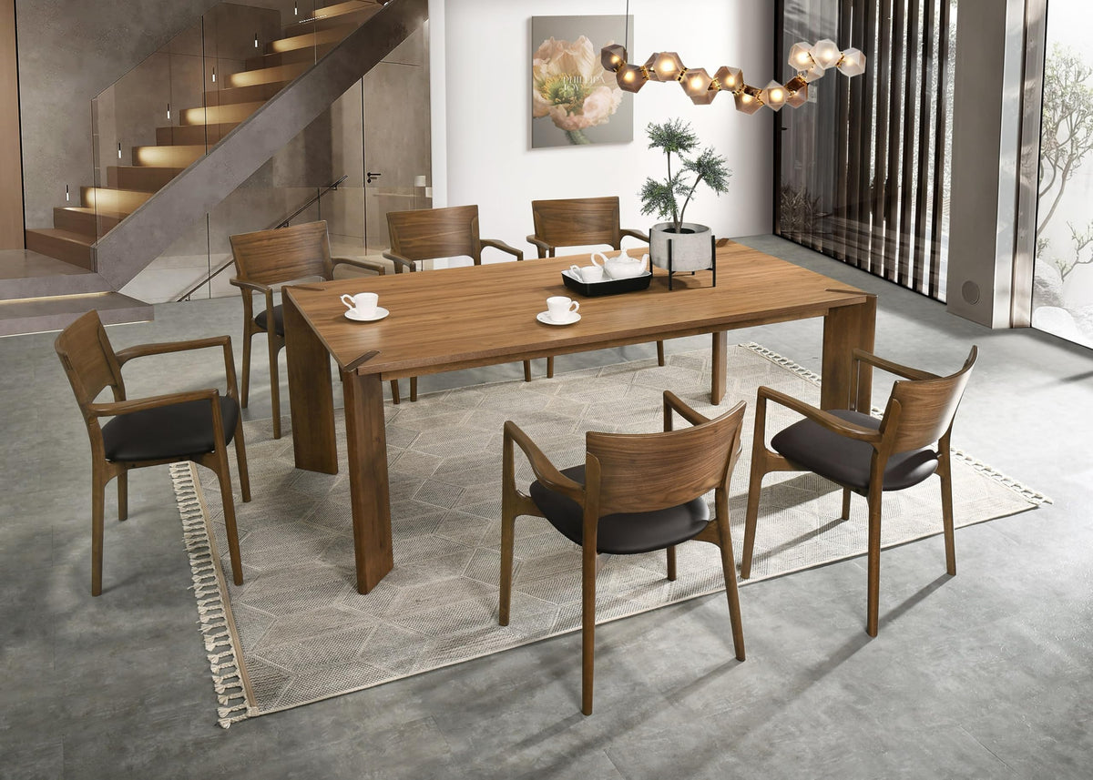 Edelman - Mid-Century Modern Walnut Dining Table by Limari Home – Rubberwood, Walnut, Model LIM-85579
