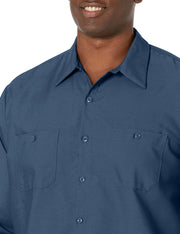 Long Sleeve Industrial Solid Work Shirt Dark Blue Medium - 5 Pack by Red Kap – Dark Blue, Pack of 5, Model SP14