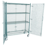 NSF Mobile Green Wire Security Cage Kit - 18" x 48" x 69" by TableTop King – Onesize, Green, Model TTK-MCWSC-42