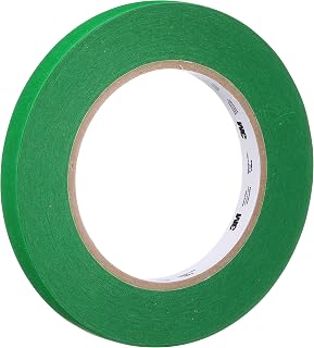 3M UV Resistant Green Masking Tape, Holding Power for Indoor and Outdoor Use, Painting Taping with Crisp Lines and No Residue Clean Removal, 12 mm x 55 m, 1 Roll