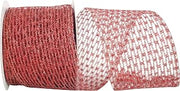 Reliant Ribbon Flex Net Stretch Metallic Wired Edge Ribbon, 4 Inch X 10 Yards, Red