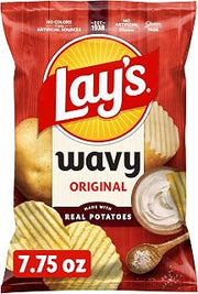Lay's Wavy Potato Chips Original Flavor, 7.75 Oz