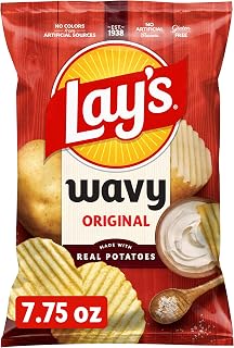 Lay's Wavy Potato Chips Original Flavor, 7.75 Oz