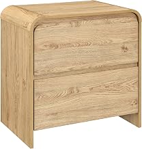 New Classic Furniture Mara Wood 2-Drawer End Table/Bedside Table in Natural