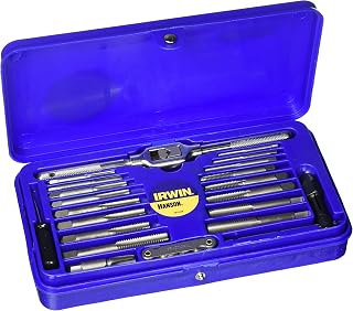IRWIN Industrial Tools 26319 Machine Screw with Fractional or Metric Tap and Hex Die Super Set, 41-Piece, Blue