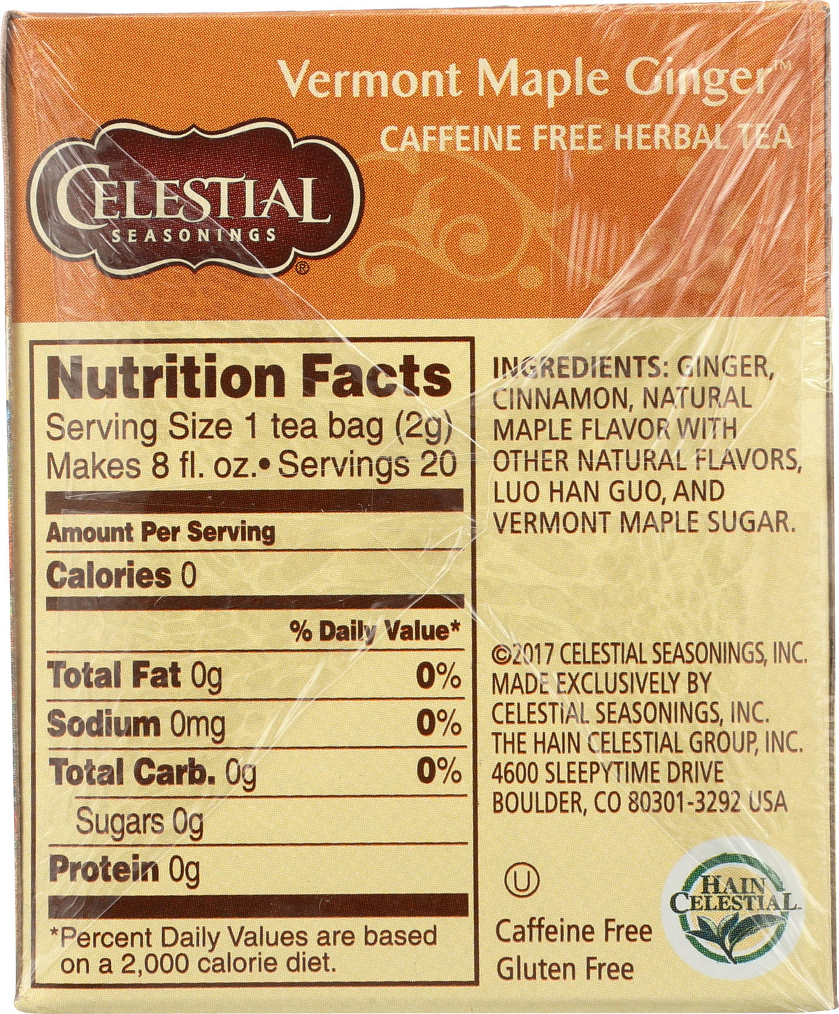 Vermont Maple Ginger Tea by Celestial Seasonings – 20 Count (Pack of 1), No Color, Model CES53855