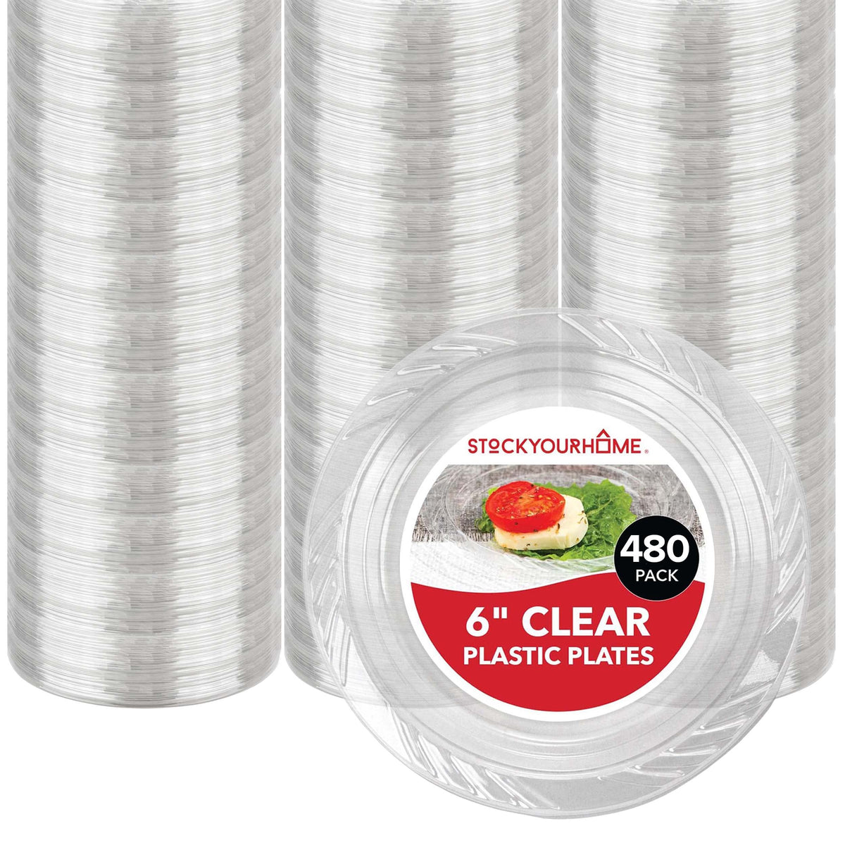 Stock Your Home 480 / 6 Inch / Clear Dessert Plates