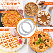 Dunkive Pie Crust Shield, Aluminum, Fits 9.5 to 10.5 Inch Plates, Silver