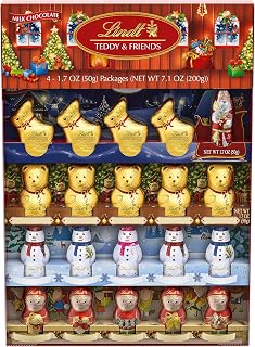 Lindt TEDDY & FRIENDS Holiday Milk Chocolate Candy, 7.1 oz. 4-pack
