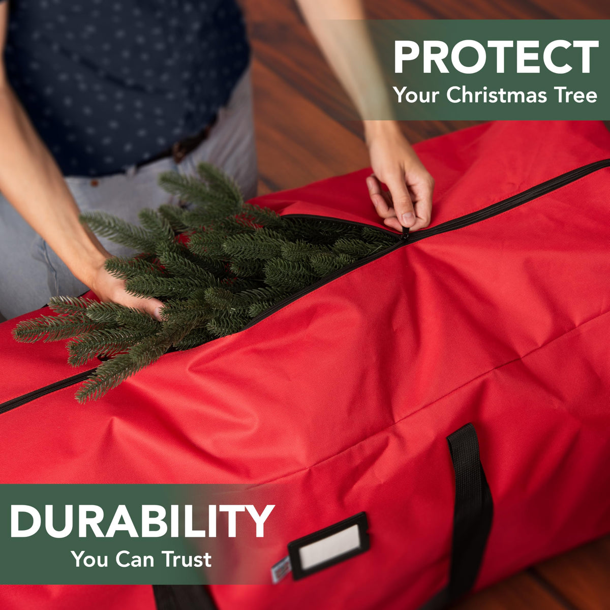 Holiday Cheer Artificial Tree Bag, Fits 9 Foot Tree, Red