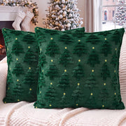 Softalker Christmas Pillow Covers, 18x18 Inches, Green Tree Set of 2