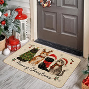 Baccessor Christmas Doormat, 17 x 29 Inches, Four Cats