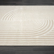 Area Rug for Living Room -Nuevo 9' x 12' Beige Arch Pattern Area Rug by Abani – 9' x 12' (Rectangular), Polypropylene, Cream, Model NUE150A-9