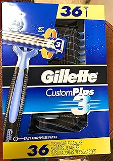 Gillette Custom Plus3 Disposable Razors, 36-count